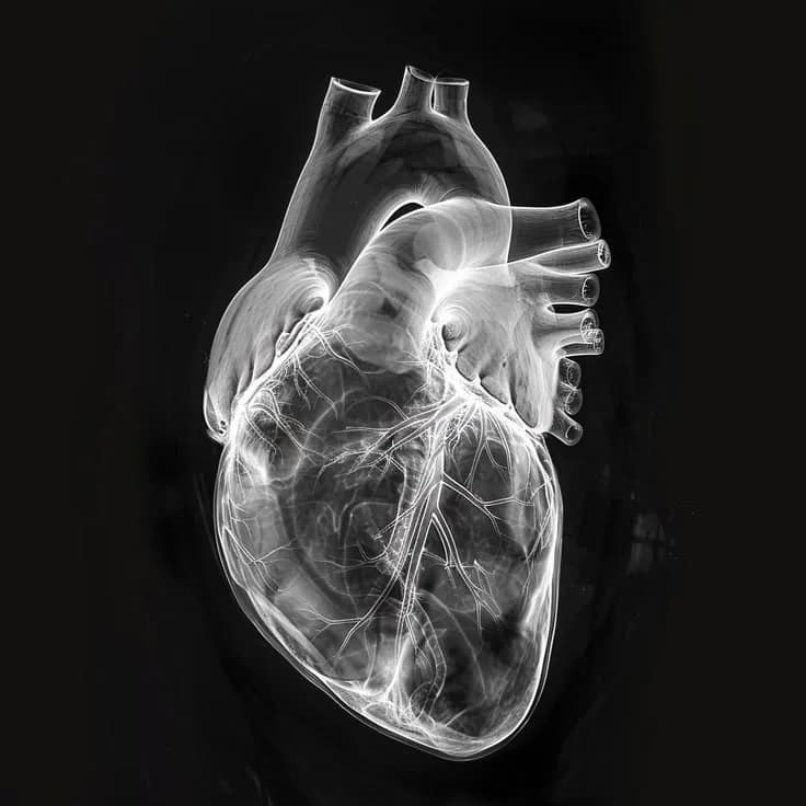 Radiografía artística de un corazón humano